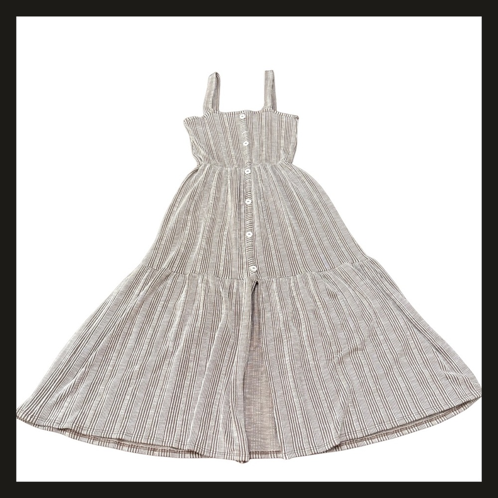 Caution to the Wind Striped Button Front Tiered Midi Sundress Women’s Small EUC - Picture 4 of 11